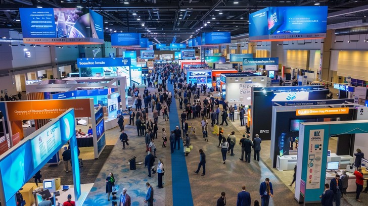 Busy trade show with reliable event WiFi